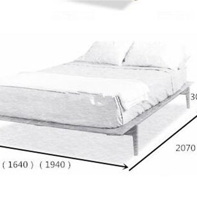 无靠背床架 实木框架 矮床无床头简约橡木榆木黑胡桃木家具定做床