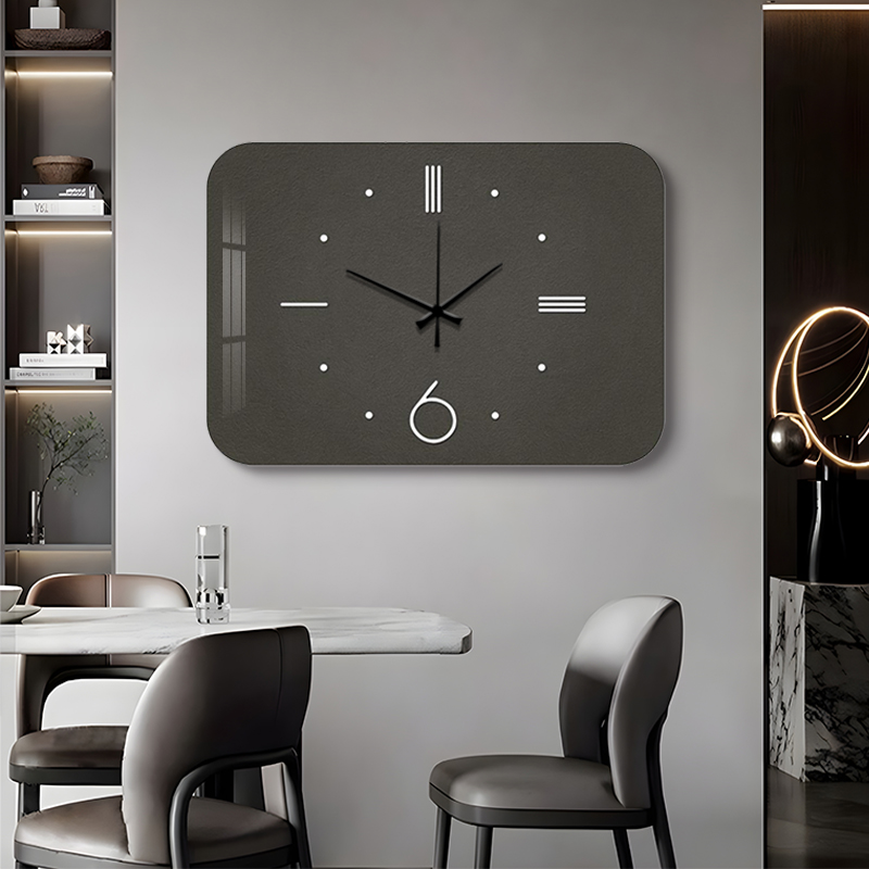 现代简约极简电表箱装饰画带钟表高级感遮挡配电箱挂画开关电闸盒