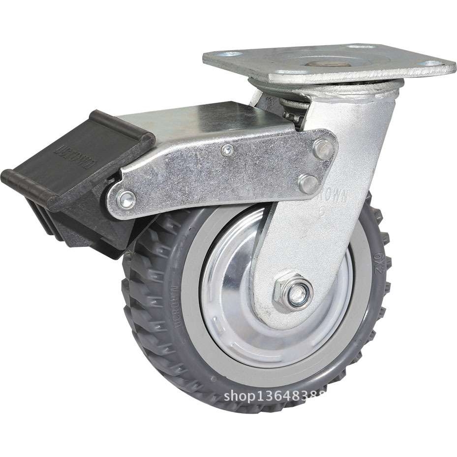 脚轮 5寸重型聚氨脂烽火万向带刹车轮优冠脚轮PU轮推车轮厂家直销