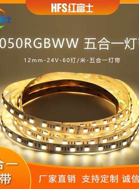 5050RGBWW灯带60灯五合一灯条24V装饰酒吧电竞氛围灯12MM软灯带
