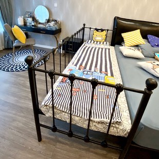 简约铁艺儿童床加宽小床拼接大床沙发床男女孩公主床高护栏单人床