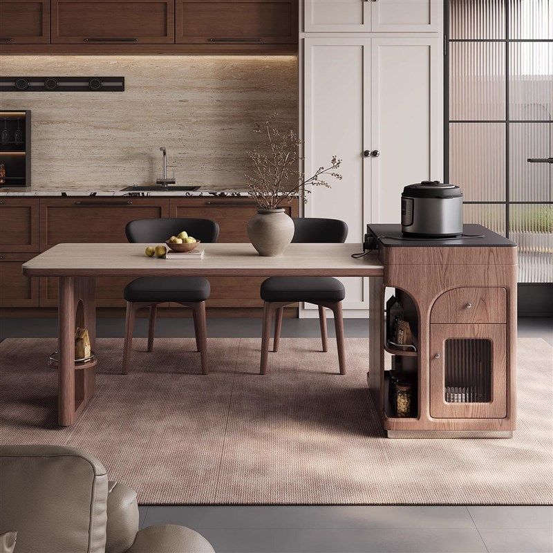 新中式黑胡桃白蜡木岛台餐桌家用客厅酒店民宿饭桌高端别墅家具,住宅家具,岛台餐桌,淘宝优惠券,粉丝福利购,淘宝优惠卷