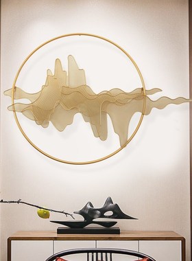 新中式轻奢金属祥云壁饰玄关铁艺挂件客厅墙面装饰品壁挂立体墙饰