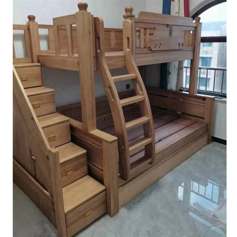全实木高低床木蜡油子母床鹅掌楸儿童床北美实木上下铺环保双层床,住宅家具,高低/子母床,淘宝优惠券,粉丝福利购,淘宝优惠卷