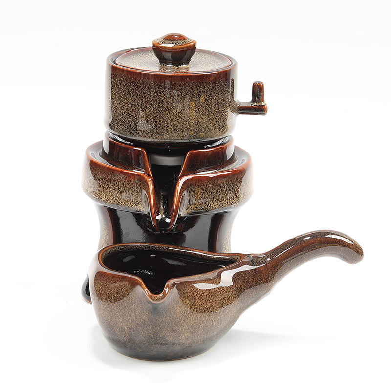 石磨茶具懒人泡茶器半全自动套装陶瓷功夫泡茶壶茶壶单壶盖子配件