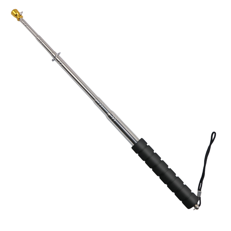 皇冠头户外导游旗杆不锈钢加粗2米3米自由伸缩长度便携式旗杆教鞭