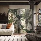 法式 饰折屏 热带雨林折叠屏风隔断可移动客厅沙发背景墙卧室遮挡装