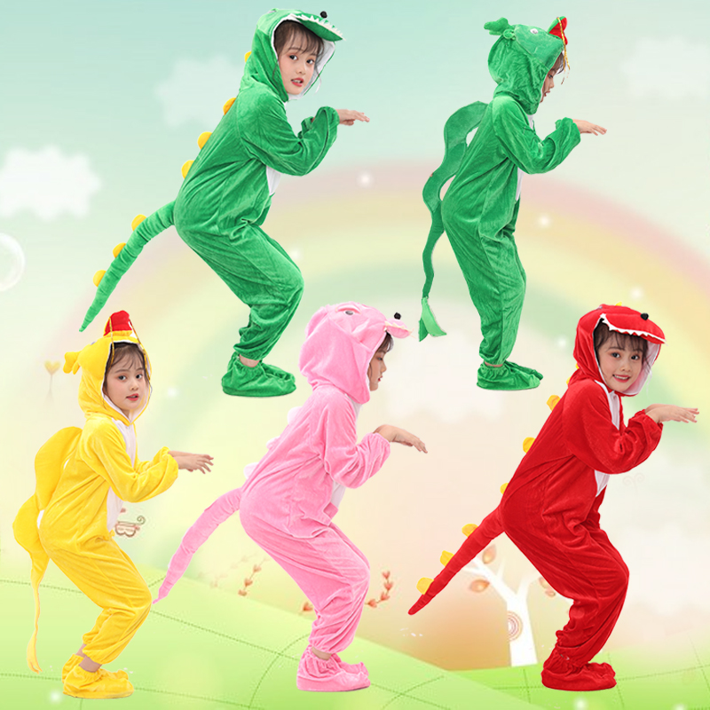 新款儿童动物恐龙演出服幼儿园小龙青龙卡通舞蹈小龙人成人表演服