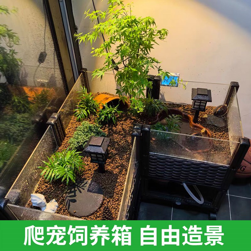 黄缘龟专用饲养箱家用宠物爬宠虫陆龟生态养殖箱造景箱塑料乌龟缸