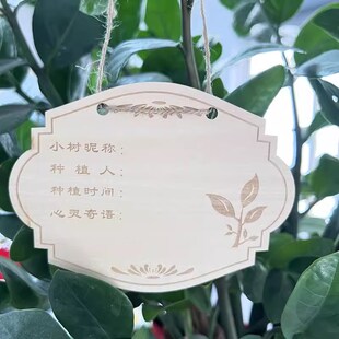 10片定制木质挂牌 植树节挂牌树木认养牌 学校植树节吊牌名字卡