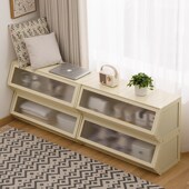 飘窗柜阳台储物柜子防晒靠墙一体榻榻米杂物收纳柜置物架空间利用