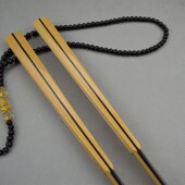 高档文玩空白宣纸折扇9.5寸A级水磨玉竹翻轮嵌乌木扇骨苏工扇面