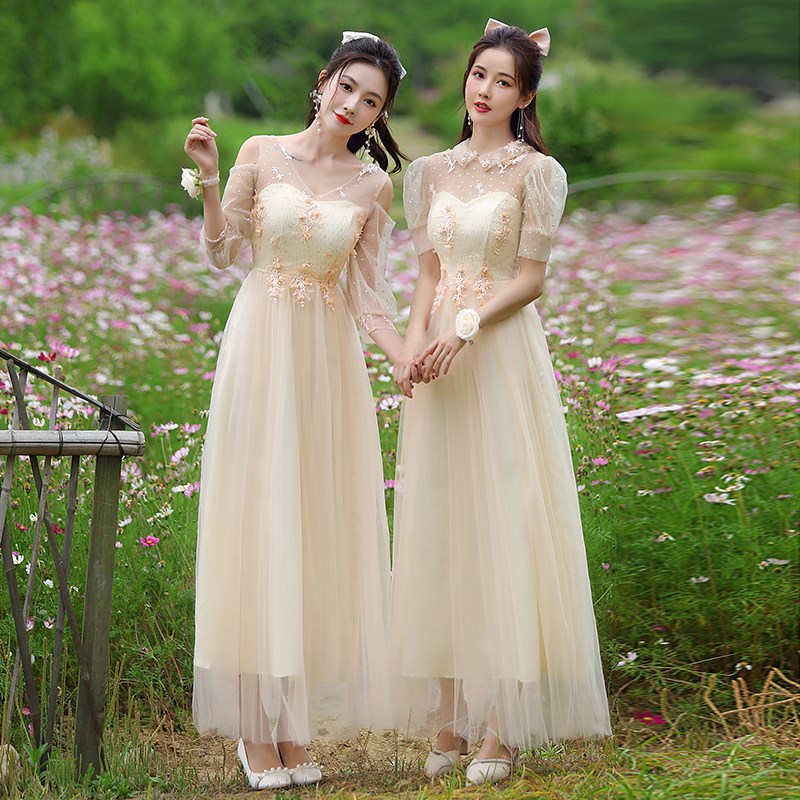 伴娘服2024新款夏季仙气质显瘦结婚姐妹团伴娘裙平时可穿长款礼服