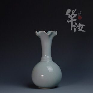华汝汝瓷杨聚斌窑粉青玉壶春花瓶花器汝州发货