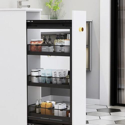 半墙拉篮卫生间干湿分离侧装抽屉式多层小柜体拉篮置物架储物边柜