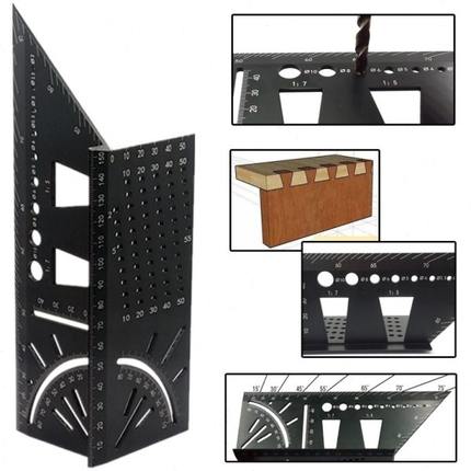 木工角尺T型 角度划线尺铝合金制45度斜角90度直角划线器燕尾榫规