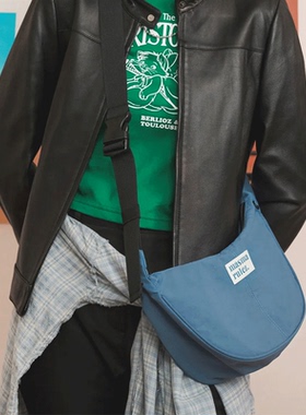 MASMARULEZ官方正品迷你尼龙单肩斜挎包百搭帆布三用包通勤包蓝色