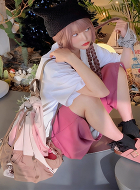 MASMARULEZ官方正品现货束口抽绳双肩包书包旅行上班通勤背包粉色