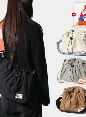 MASMARULEZ韩国正品现货百搭束口帆布包单肩斜挎包通勤挎包4Color