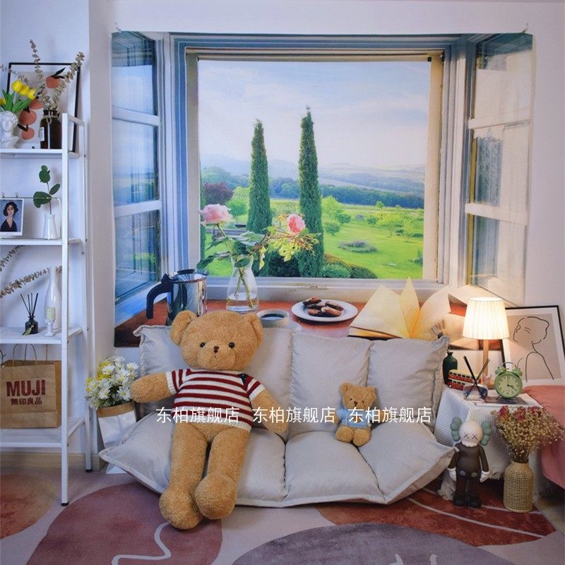 秋天田野窗户背景布 卧室床头挂布租房改造宿舍墙面装饰in挂毯大,居家布艺,挂毯/壁毯,淘宝优惠券,粉丝福利购,淘宝优惠卷