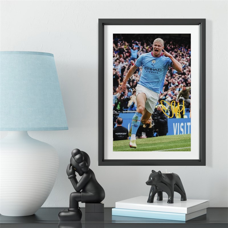 曼城哈兰德五子登科经典实木装饰相框照片墙桌摆挂框摆件酒吧壁画