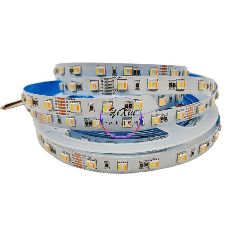 24V96灯cct软灯带12V高亮RGBCW五合一60灯白暖光LED灯条自粘高亮