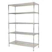 家用货架五层置物架仓库收纳架不锈钢色阳台储物架超市展架整理架