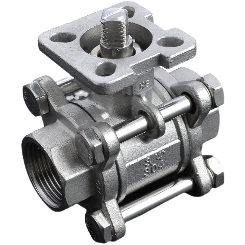 304不锈钢三片式高平台球阀3PC丝扣焊接气动阀门/内螺纹平台球阀