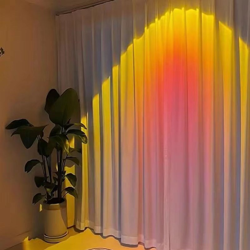 明装日落射灯墙壁家用背景墙玄关商用日不落轨道直播夕阳氛围灯潮