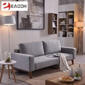 北欧小户型客厅可折叠三人实木沙发 可拆洗双人多功能布艺沙发床