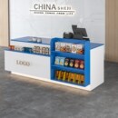 超市收银台展示柜一体小型吧台桌置物架商用餐饮便利店前台接待台