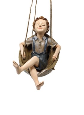 庭院阳台花园挂树上的装饰品荡秋千男孩树枝挂件幼儿园儿童房挂饰