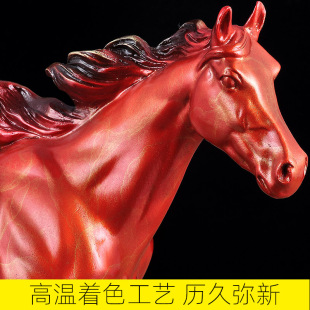纯铜大号马摆件工艺品马到成功办公室摆设招财书房客厅玄关装 饰品
