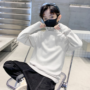 儿童套装男童德绒卫衣半高领秋冬款2023新款中大童加绒打底衫冬季