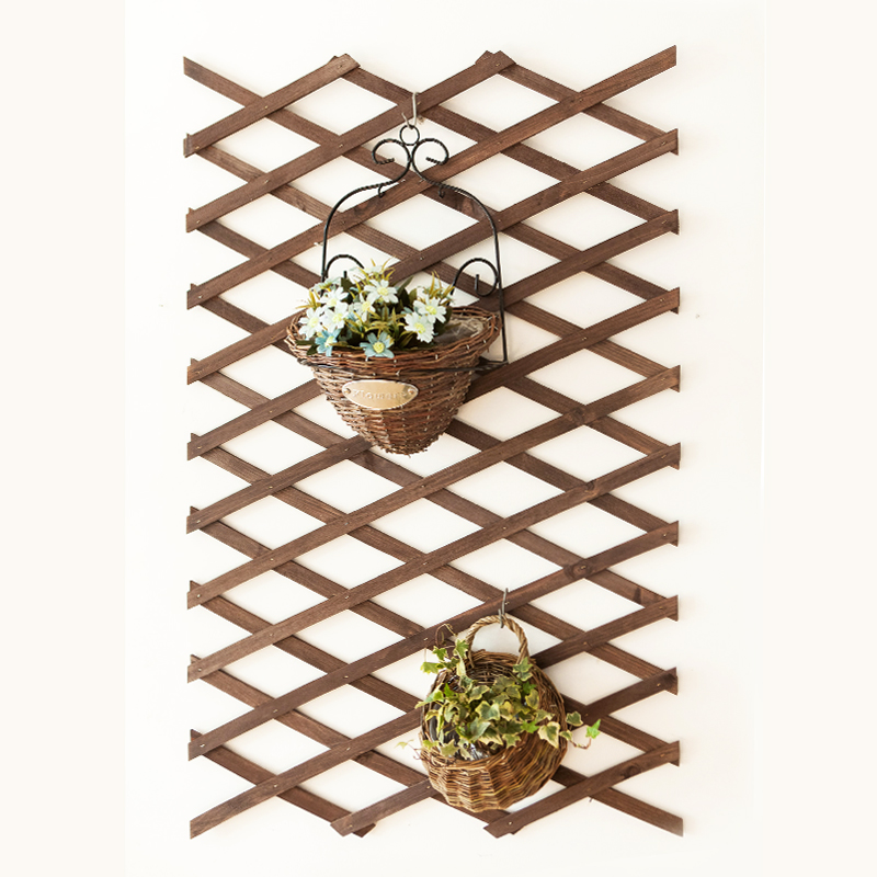 网格阳台悬挂墙壁墙上花架实木壁挂客厅绿萝挂墙装饰吊兰花盆挂式