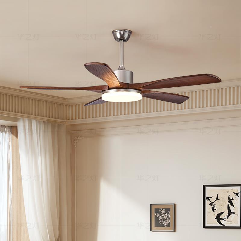 实木吊扇灯 古风中卧室吊饭厅灯风扇一体扇灯电扇吊灯202风5新款