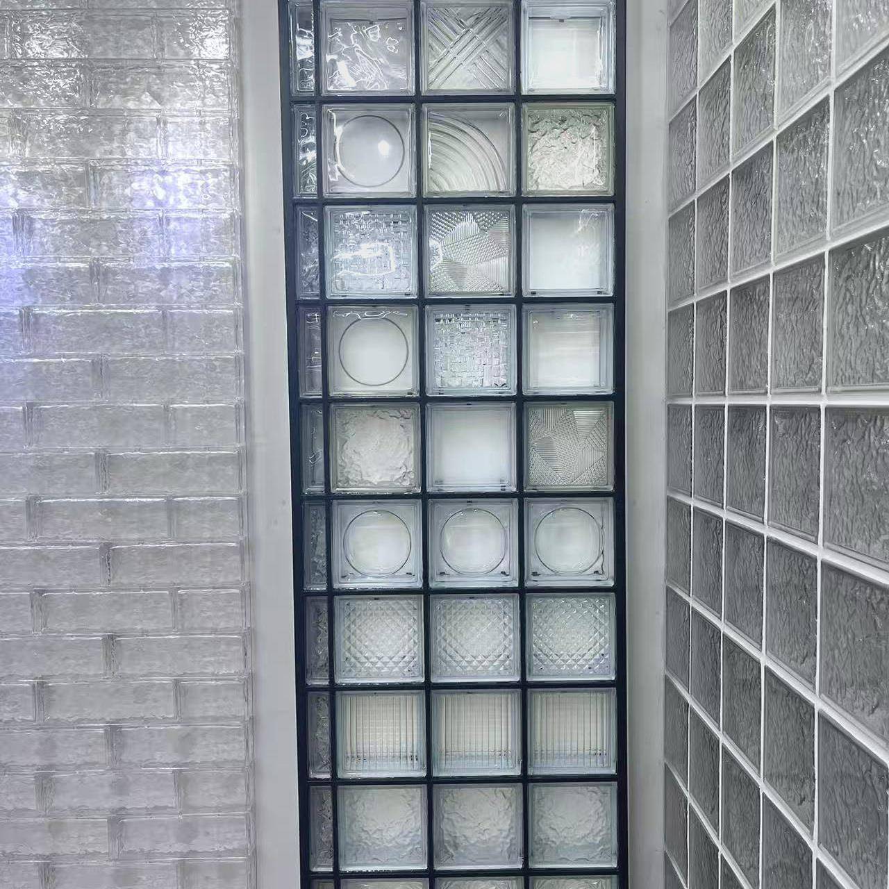 成品空玻璃钢砖不锈屏水晶砖玄关家装隔断半墙可定风制实bxg-pf心