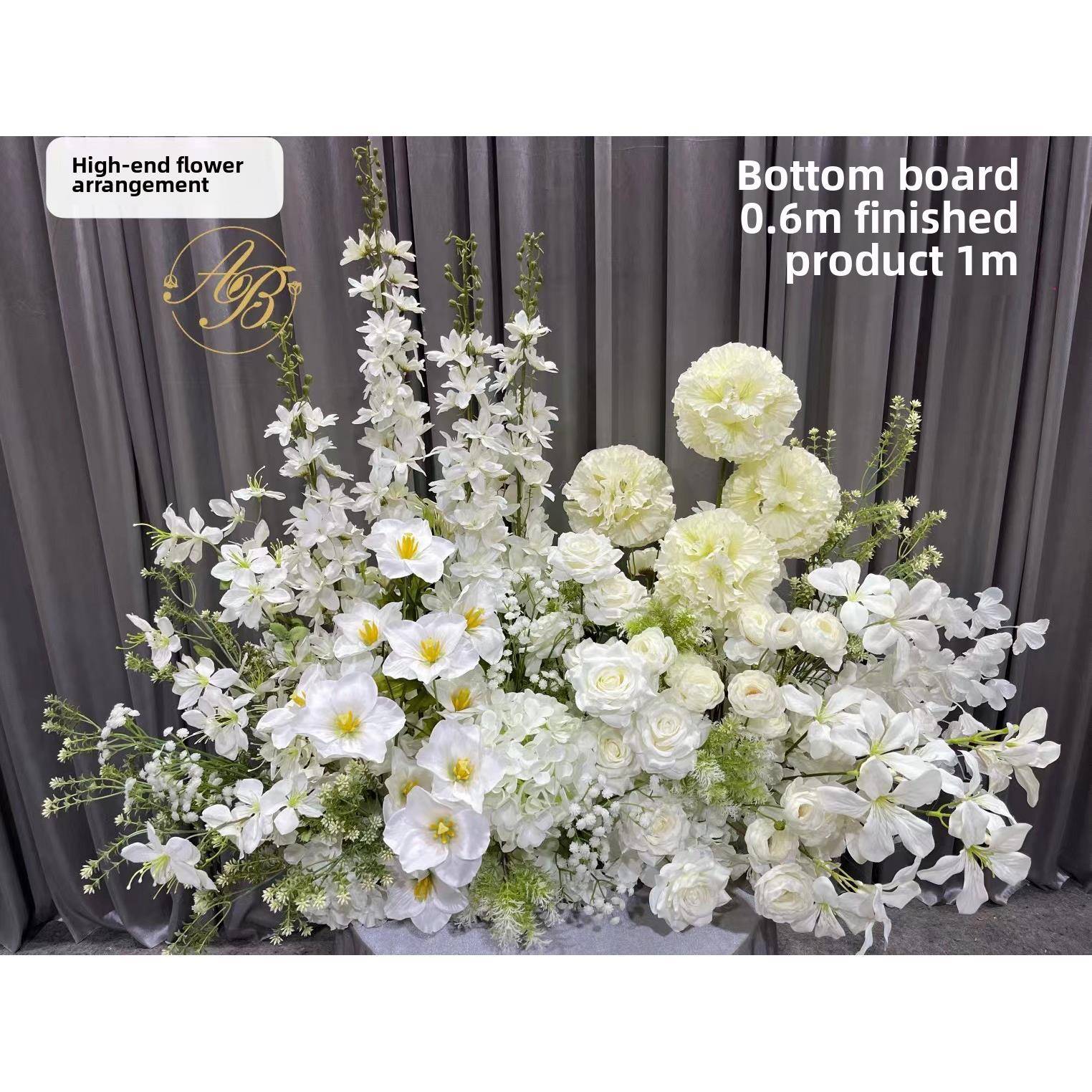 婚礼地板插花完成装饰路引导花OWM大婚礼厅道舞台背景模拟真丝花