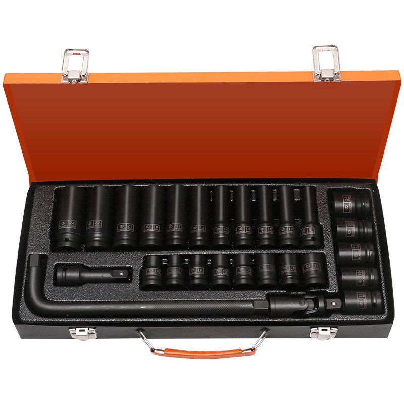 27件气动小风炮套筒头套装 重型1/2电动加长六角套筒工具风动加厚