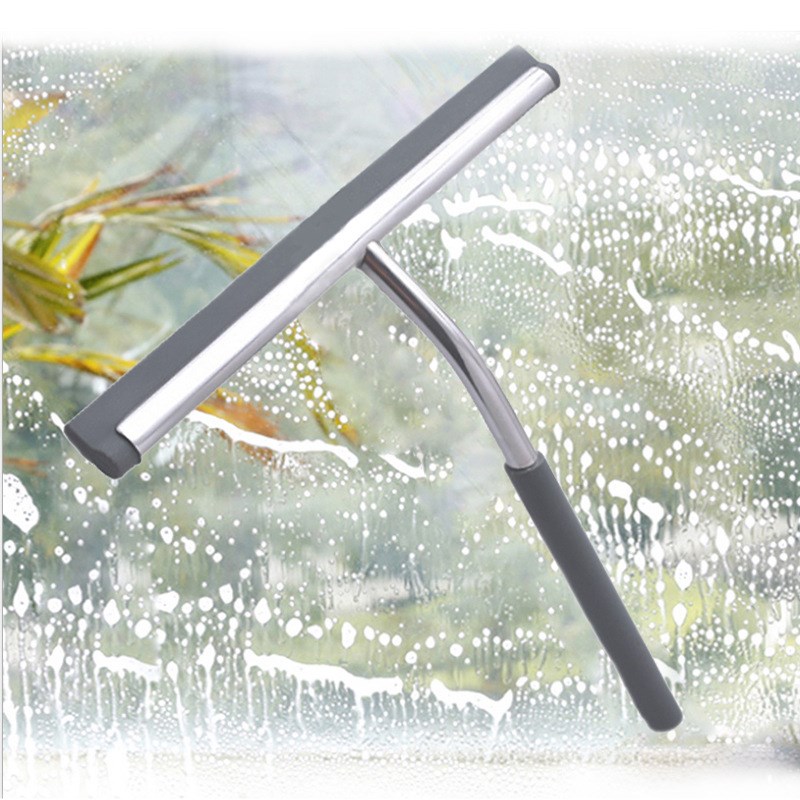 家用不锈钢刮水器玻璃清洁器配挂钩硅胶刮窗器擦玻璃工具厂家批发