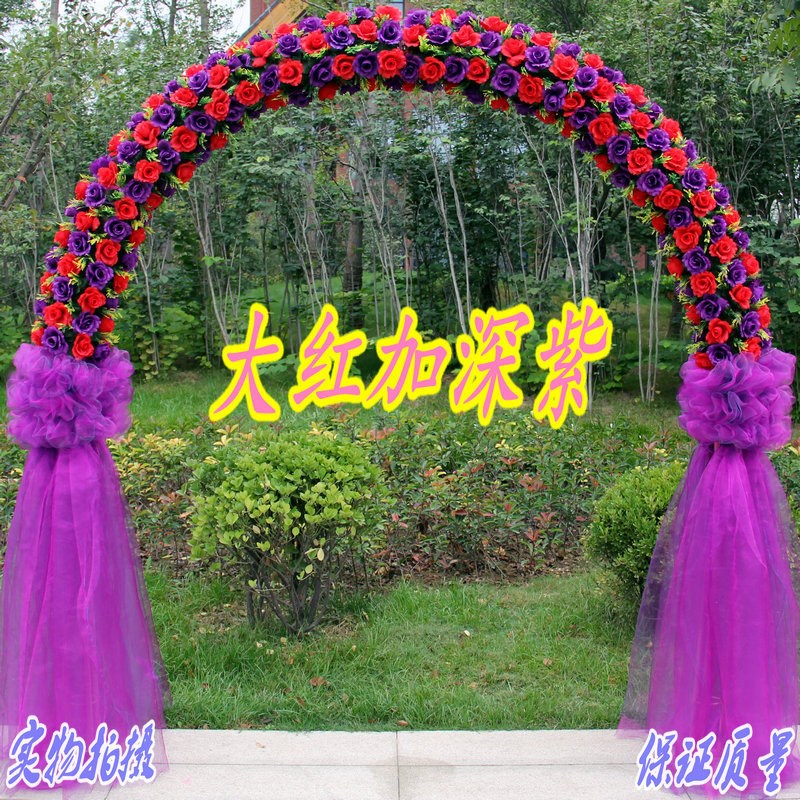 全花花门婚庆绢花拱门开业庆典活动布置花环新款绢花幸福门花架