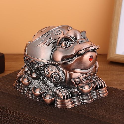 家用客厅烟灰缸创意个性潮流办公室复古轻奢防飞灰烟灰带盖烟缸