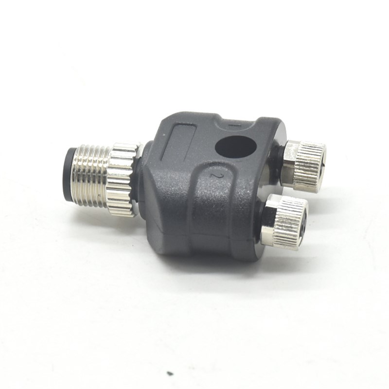 执行器传感器Y型分配器防水连接器M12-4P公头转M8-3芯母头转接头