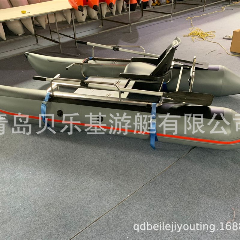 框架双体船 充气浮筒双体船 带座椅可旋转可拆卸便携式双体钓鱼船