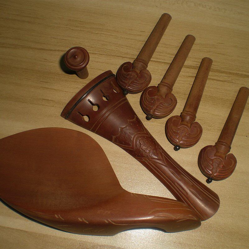 枣木雕小提琴 小提琴拉弦板弦轴腮托尾盯送小提微调尾绳