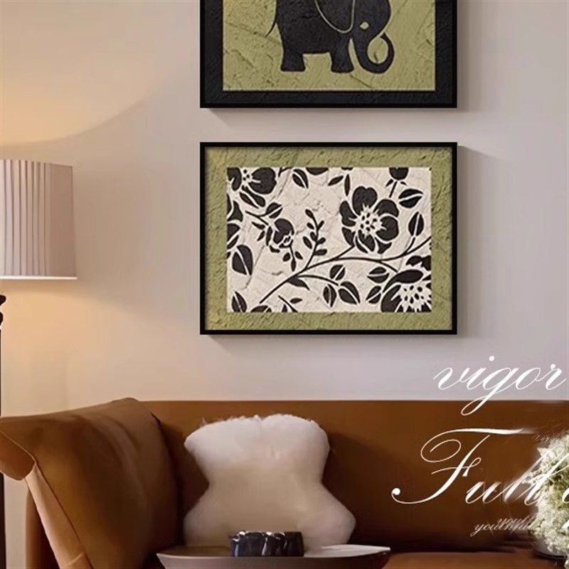 法式中古风大象卉高级感电表箱装饰画客厅卧室背景墙艺术挂画,家居饰品,现代装饰画,淘宝优惠券,粉丝福利购,淘宝优惠卷