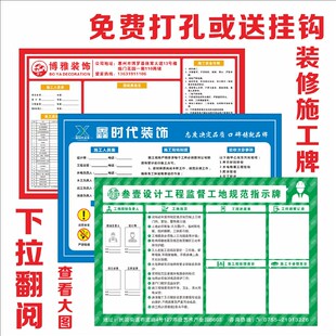 形象牌施工现场管理看板平面布置图施工员守则组织结构表图装饰装