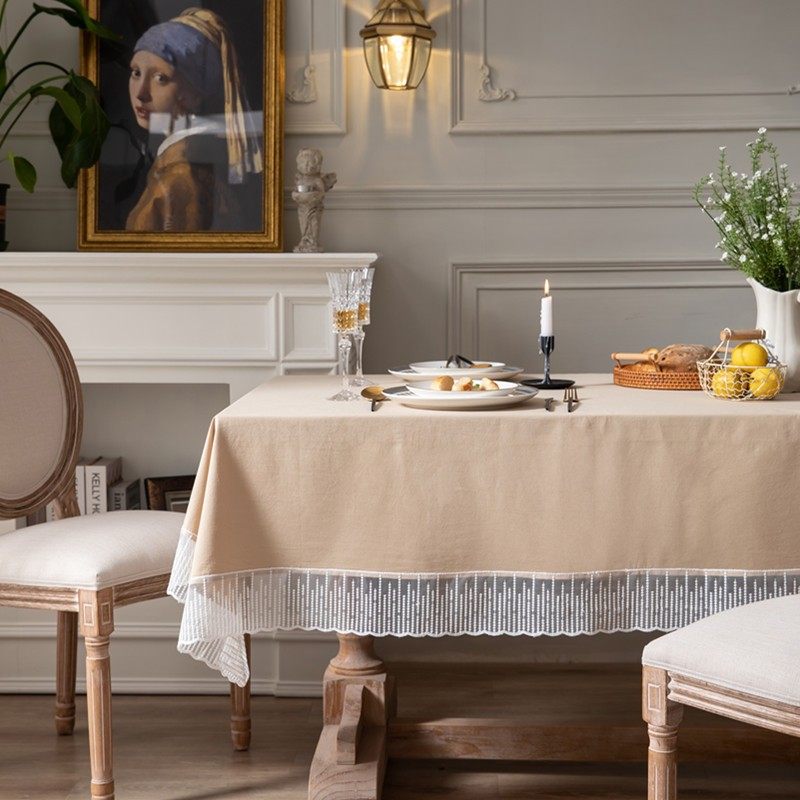 法式白色流星雨边纯色餐桌布茶几梳妆台盖布欧式桌布拍照背景布,居家布艺,桌布,淘宝优惠券,粉丝福利购,淘宝优惠卷