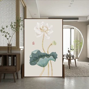 屏风隔断g客厅实木现代简约茶室家用卧室遮挡入户玄关移动座 中式