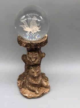 树脂水晶球底座母子熊球托底托球拖球架底座葫芦矿标支